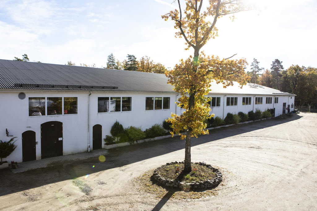 Här syns entrédörrar till B&B - konferens -
läktaren och ridhuset.