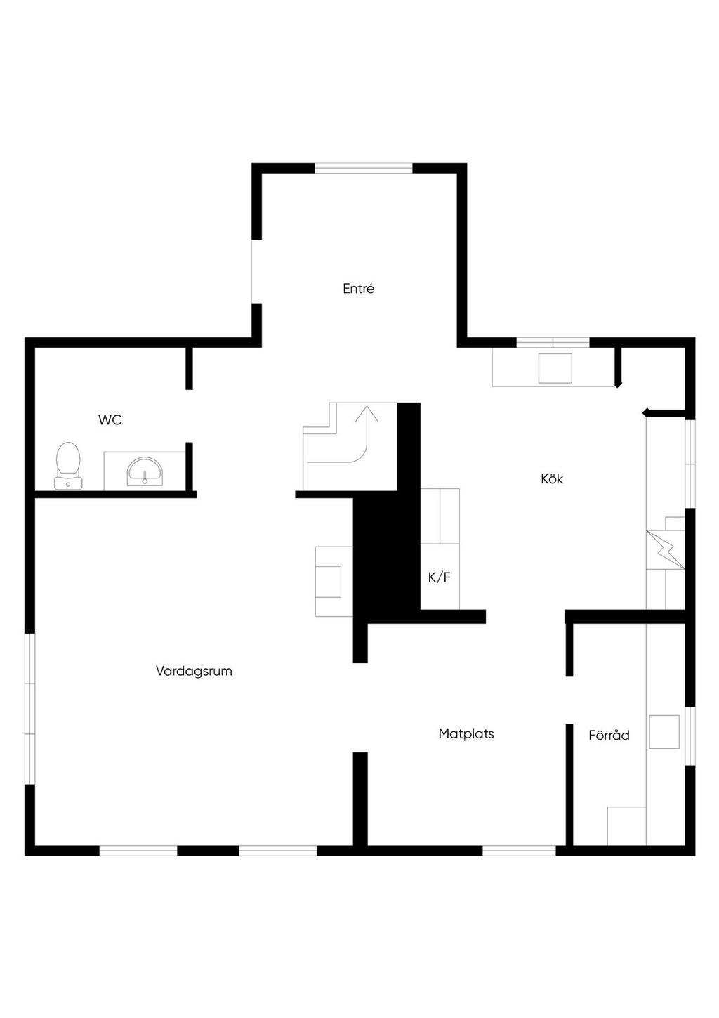 Planlösning nedre plan 
