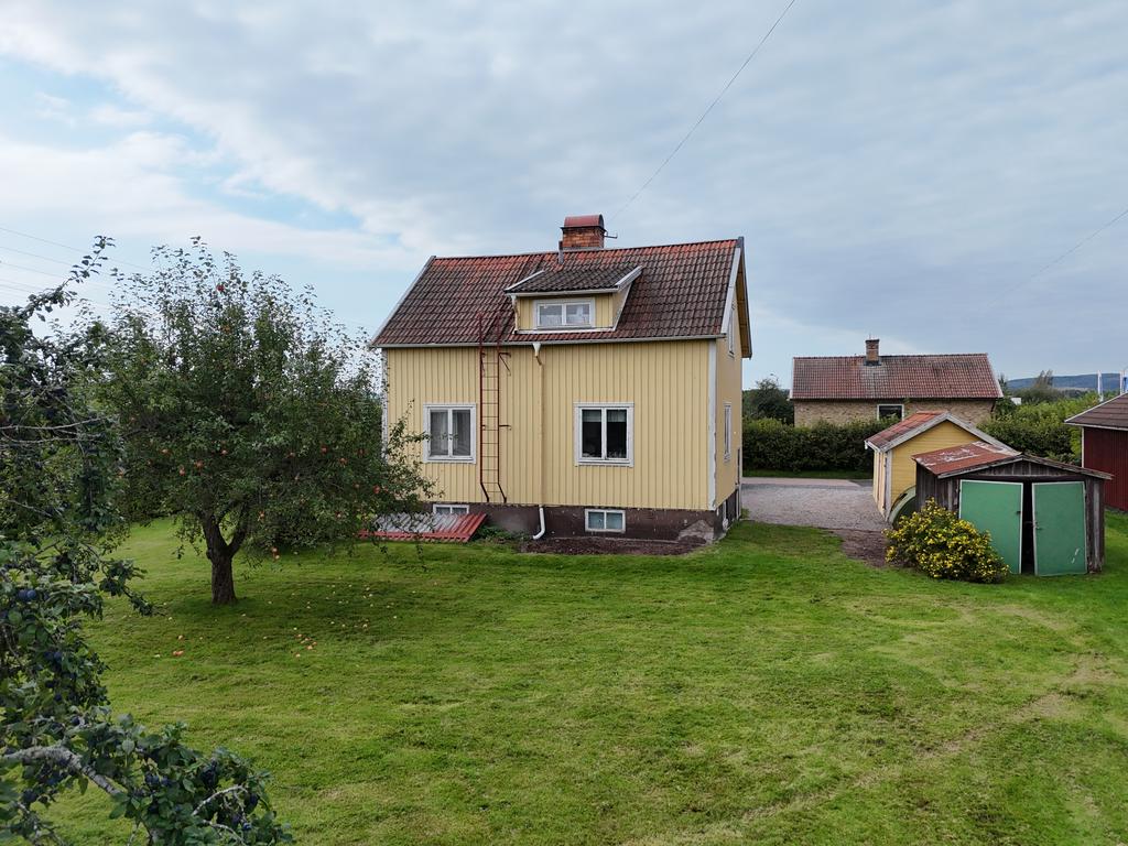 Vy mot huset från trädgården
