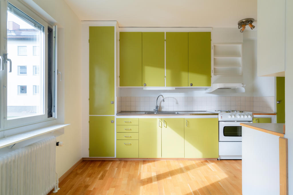 Originalinredning i köket i mycket bra skick. 