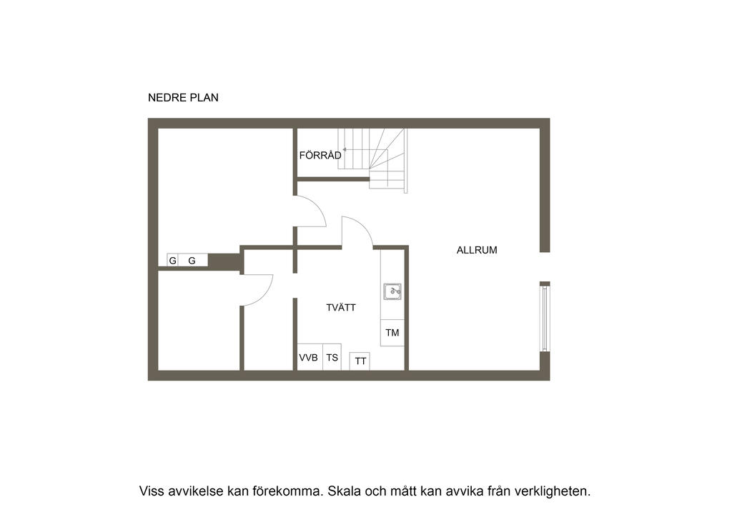 Planlösning nedre plan