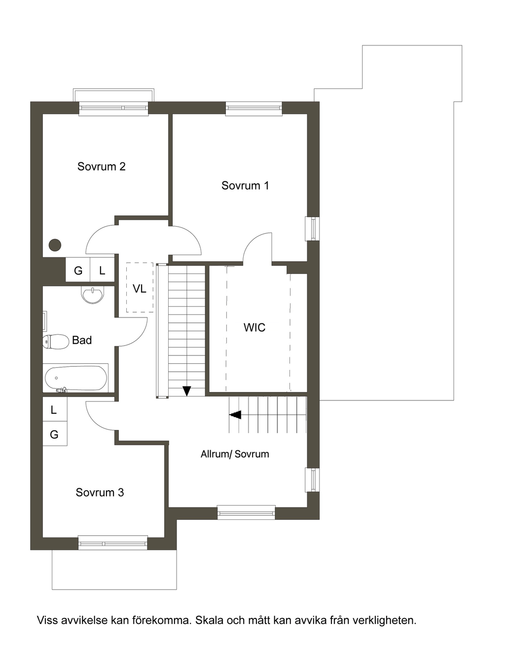 Planlösning övre plan