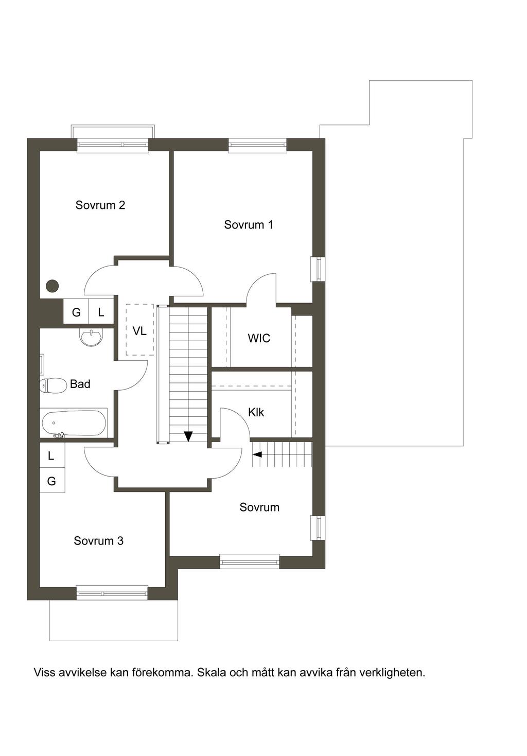 Alternativ planlösning övre plan