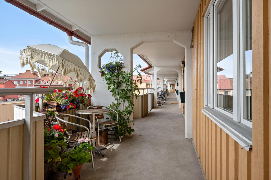 Trevlig liten uteplats utanför köksföntret.