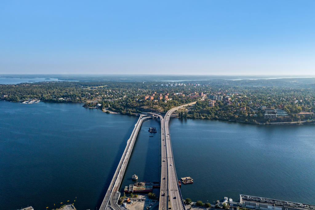 Lidingöbron från ovan