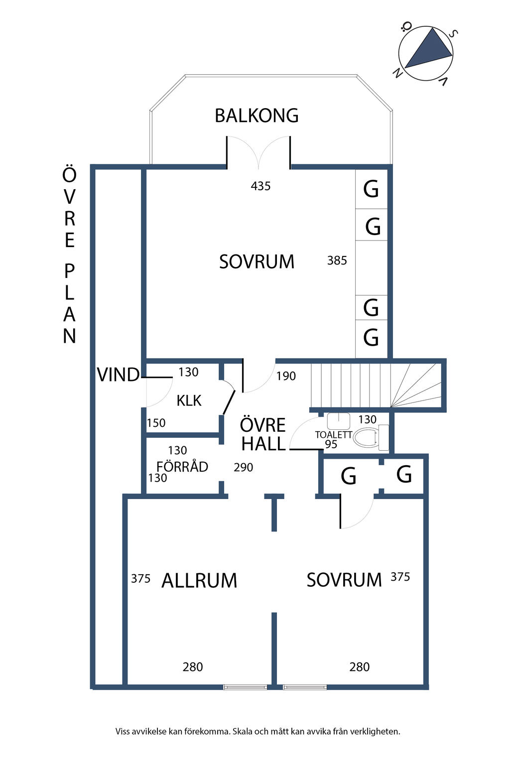 Planlösning, Övreplan