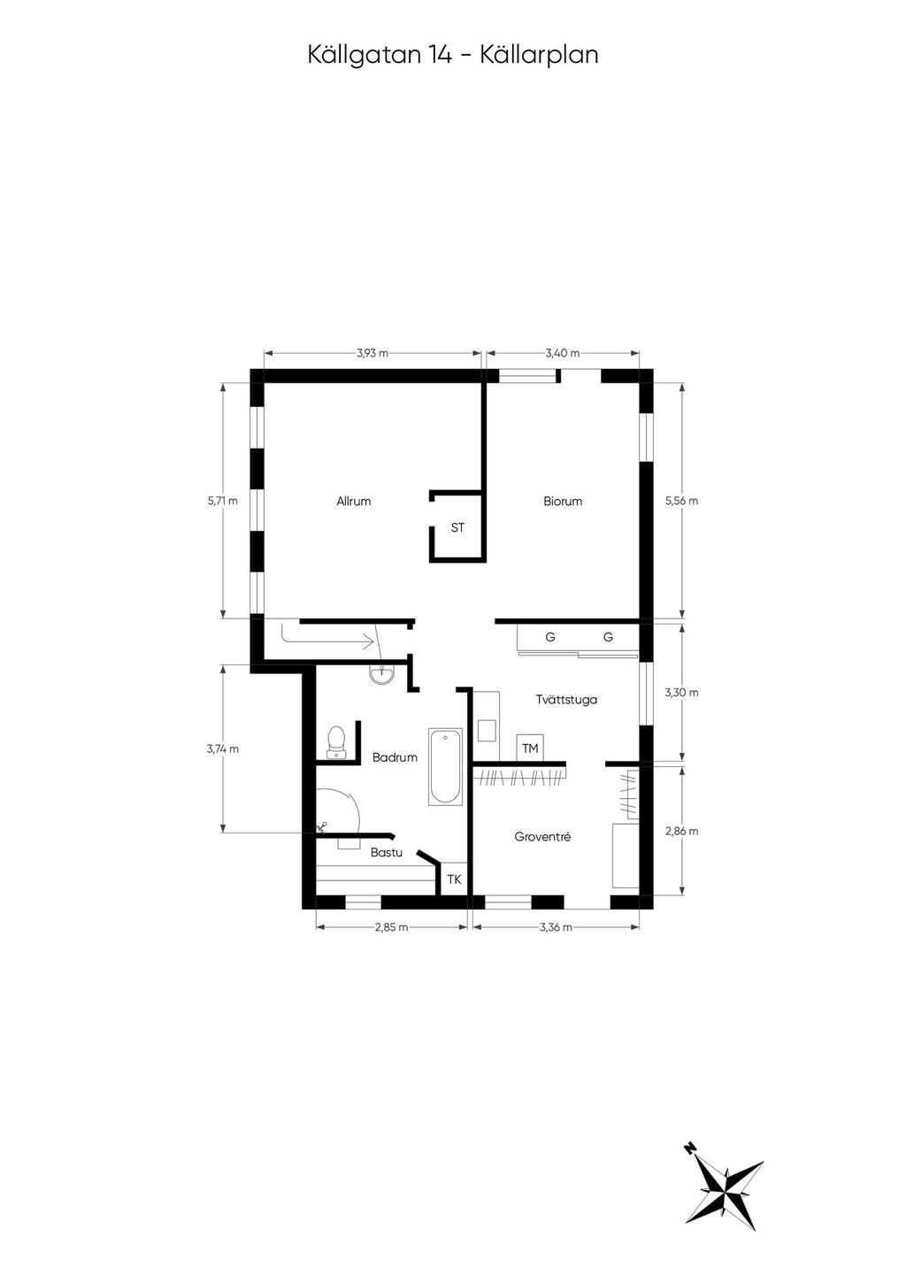 Planritning källarplan 