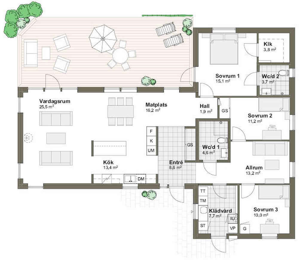 Planritning Villa Strandlyckan