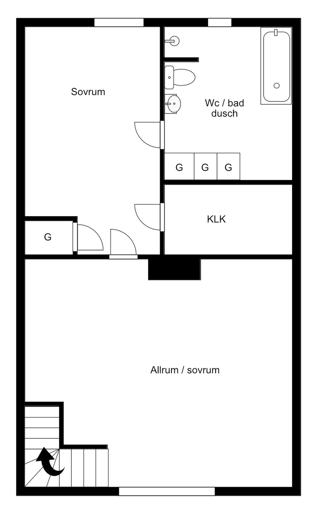 Planlösning övre plan