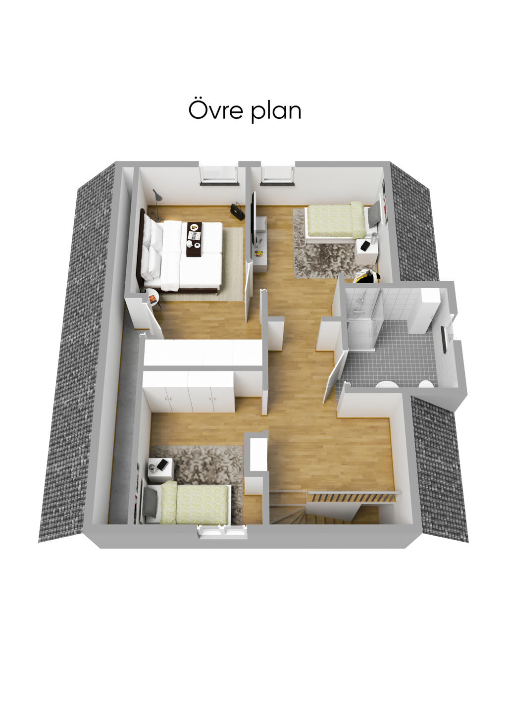 Planlösning övre plan 3D