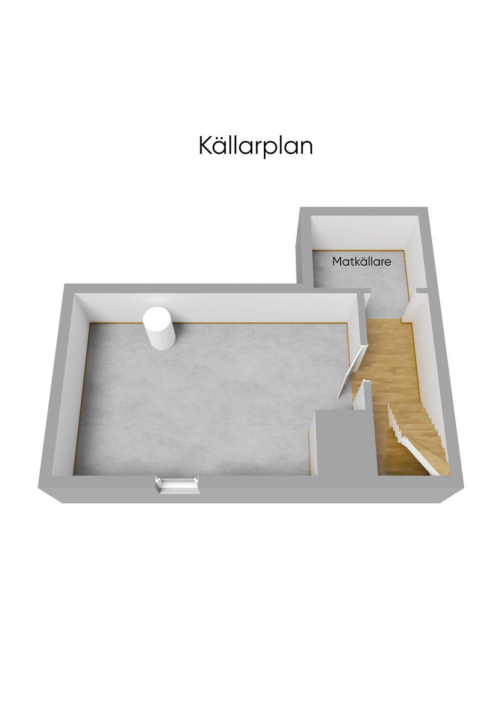 Planlösning källarplan 3D