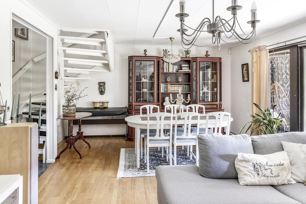 Plats för middagar i vardagsrum