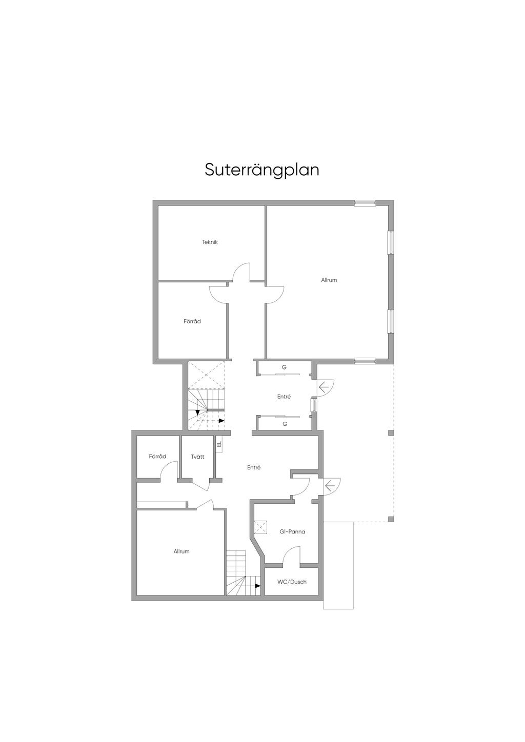 Planlösning suterrängplan