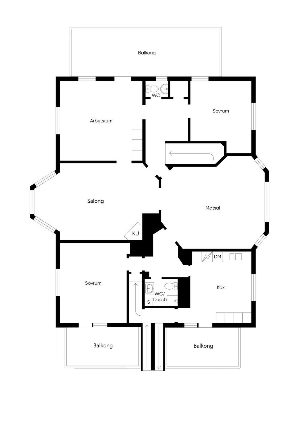 Planlösning övre plan