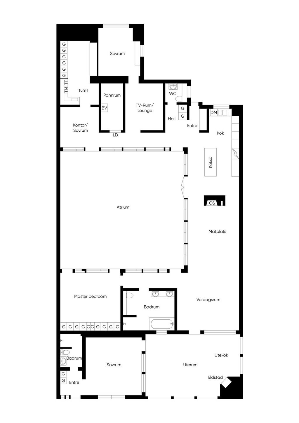 Planskiss 2D, Bovägen 16 om 224 m²
