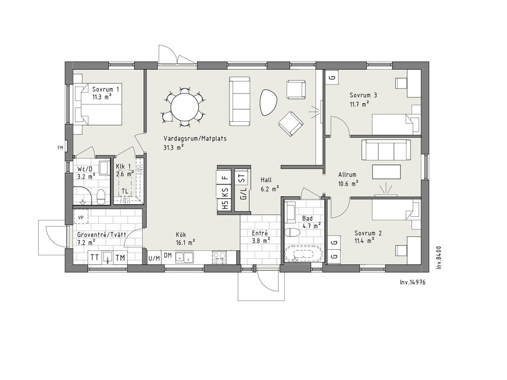 Planritning för hustyp Smart 125