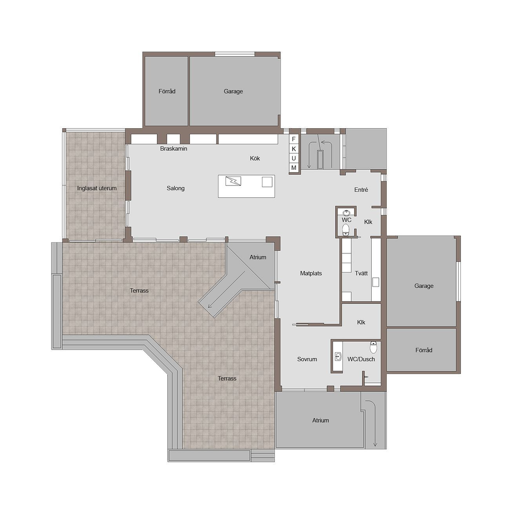 Planlösning entrévåning