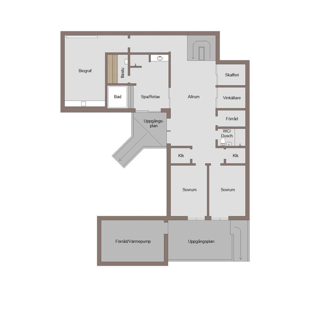 Planlösning källarvåning