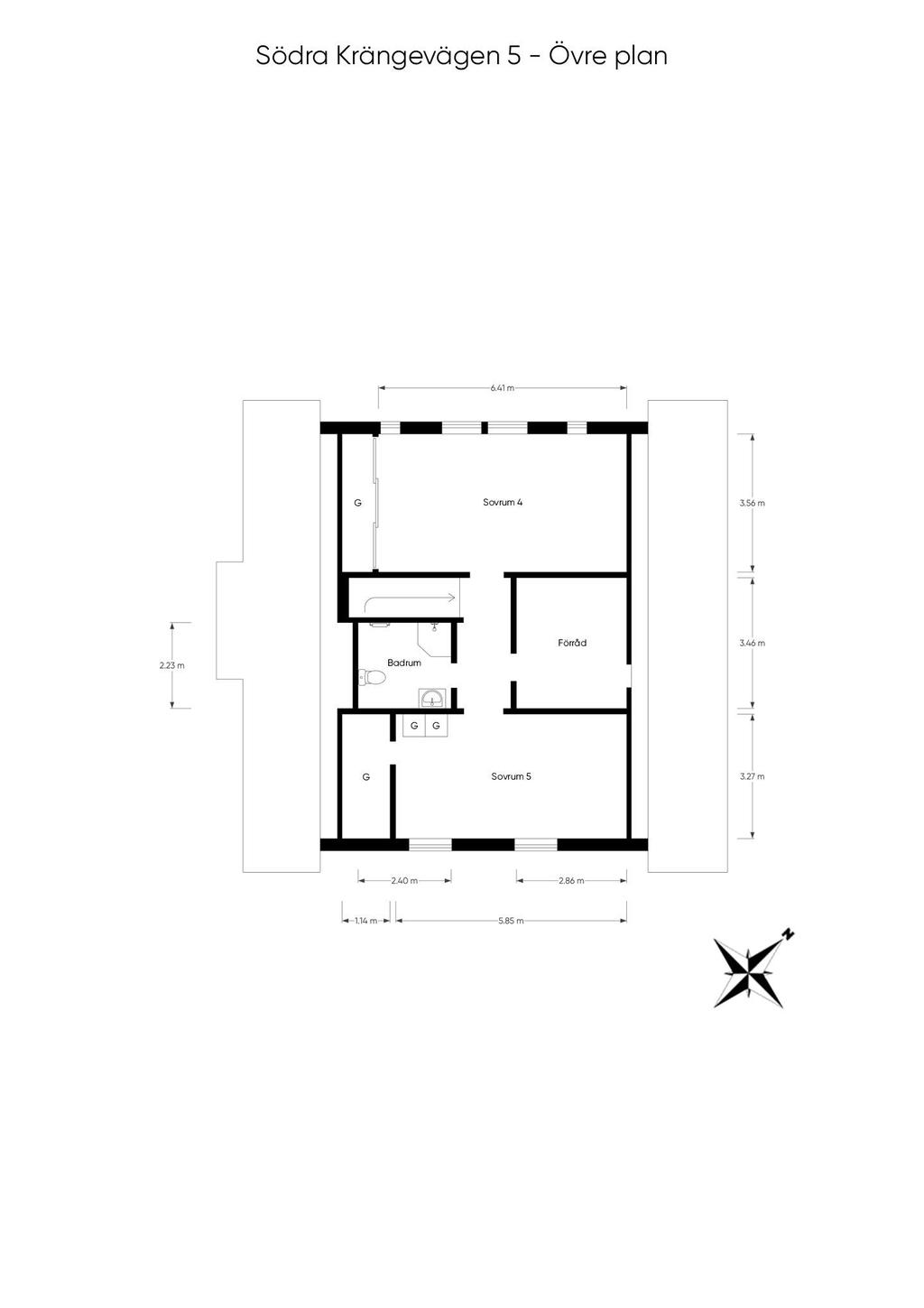 Planritning övervåning