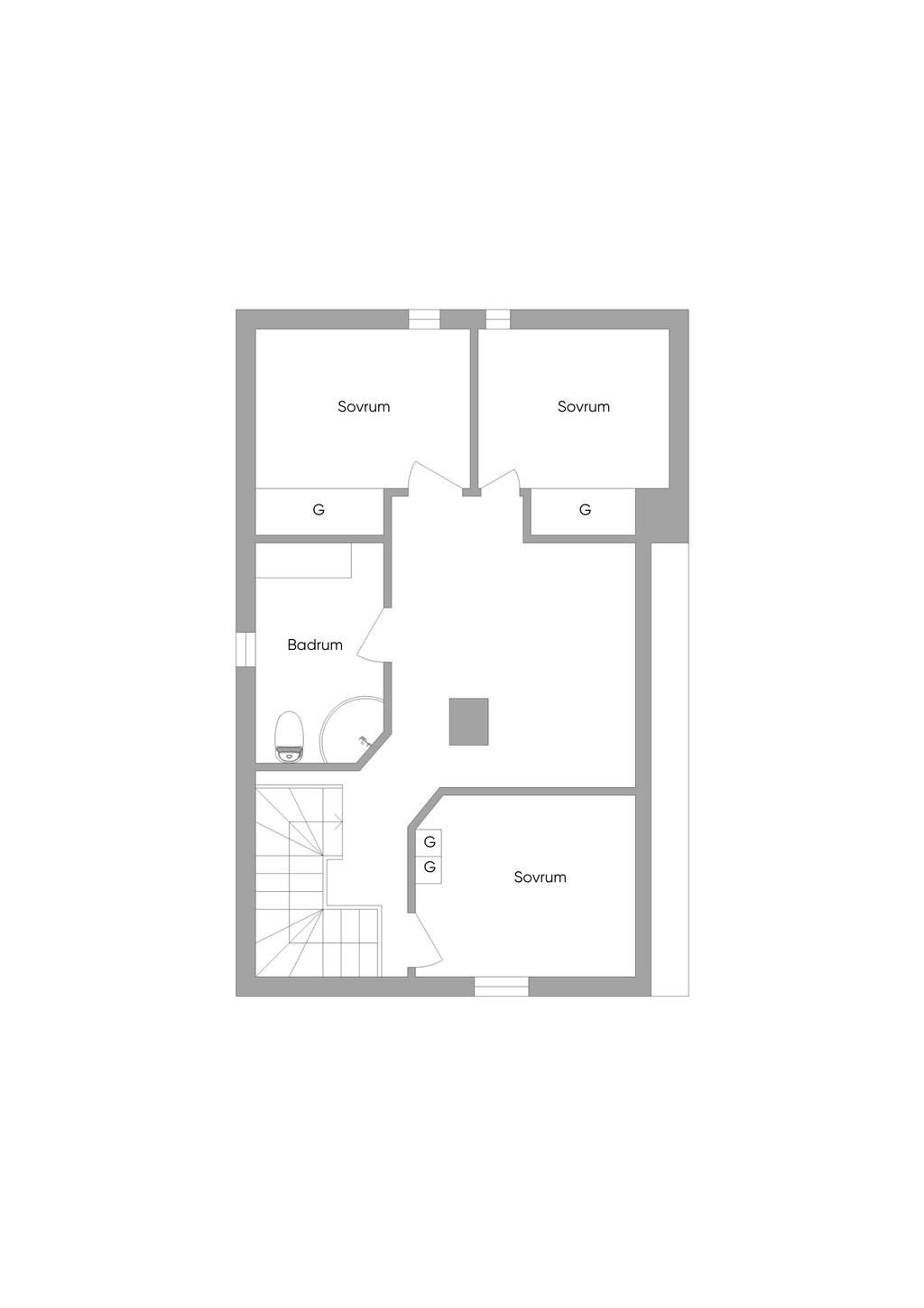 Planritning ovanvåning