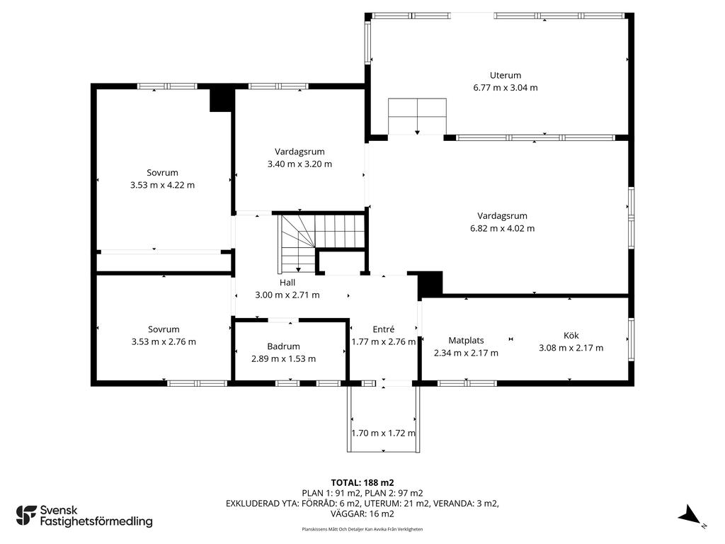 Planlösning med mått