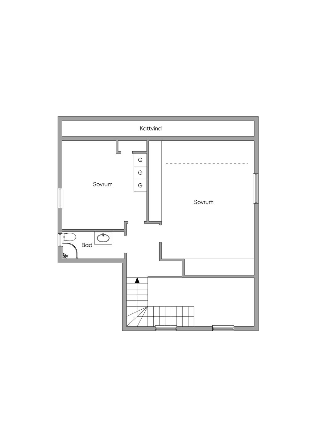 Planlösning övre plan
