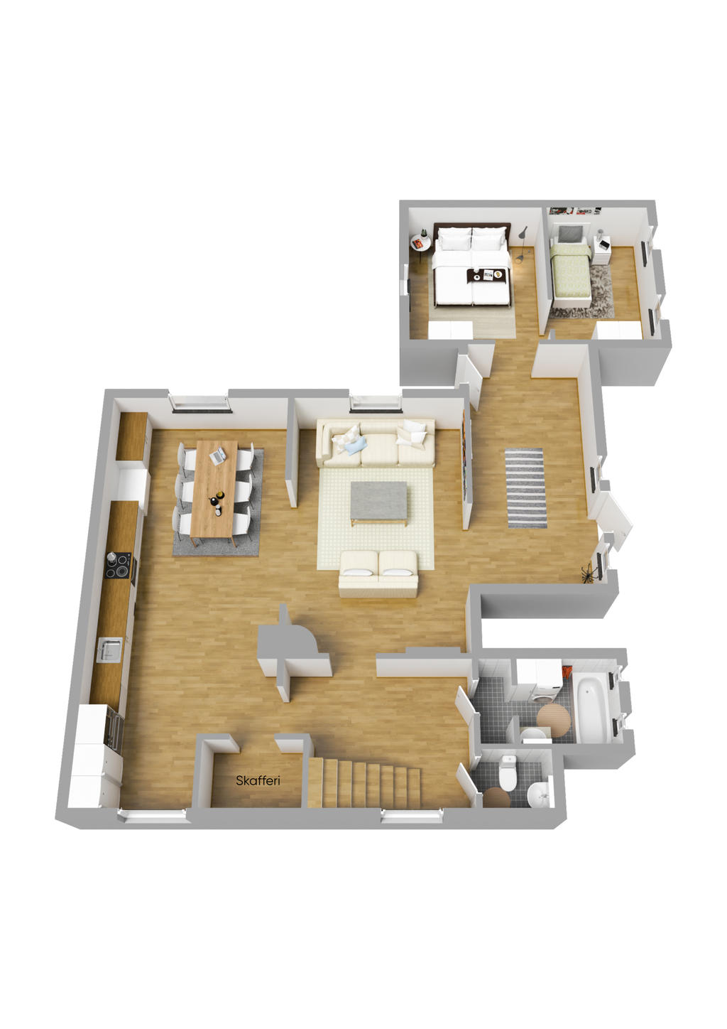 Planlösning entréplan 3D