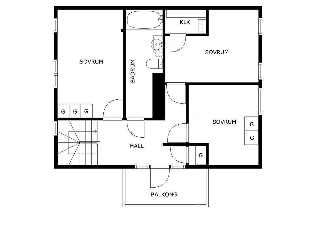Planlösning övre plan