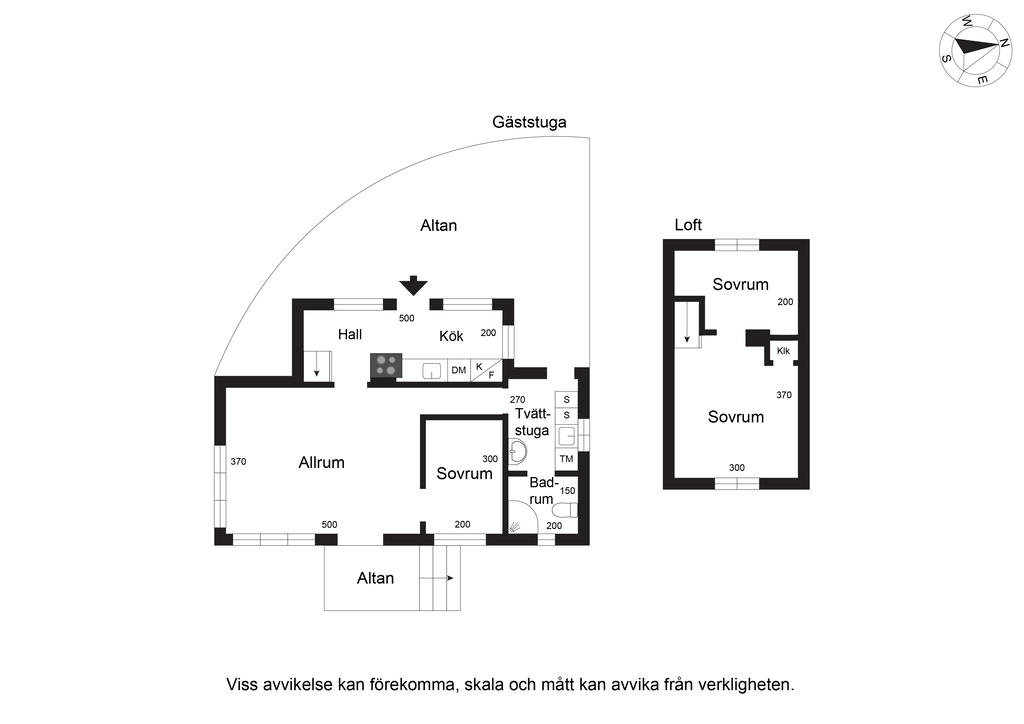 Planlösning gäststuga