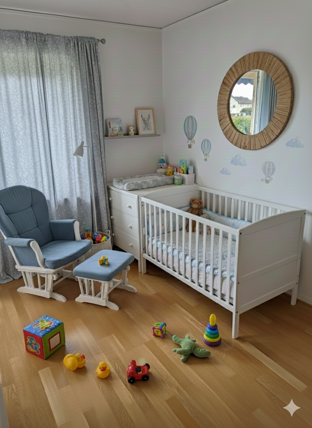 AI-möblerad bild hur sovrum två kan se ut, om man önskar det som sovrum