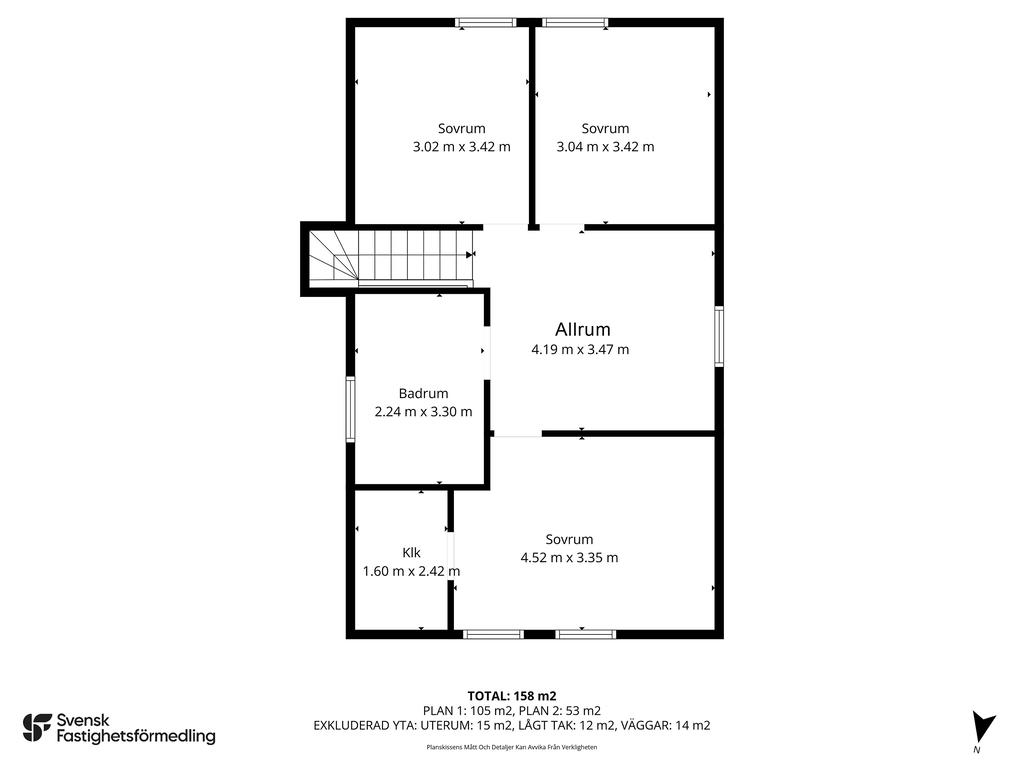 Planritning övre plan