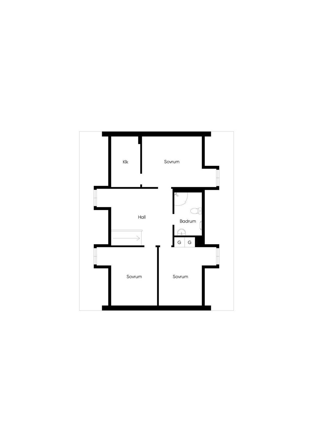 Planlösning Övre plan