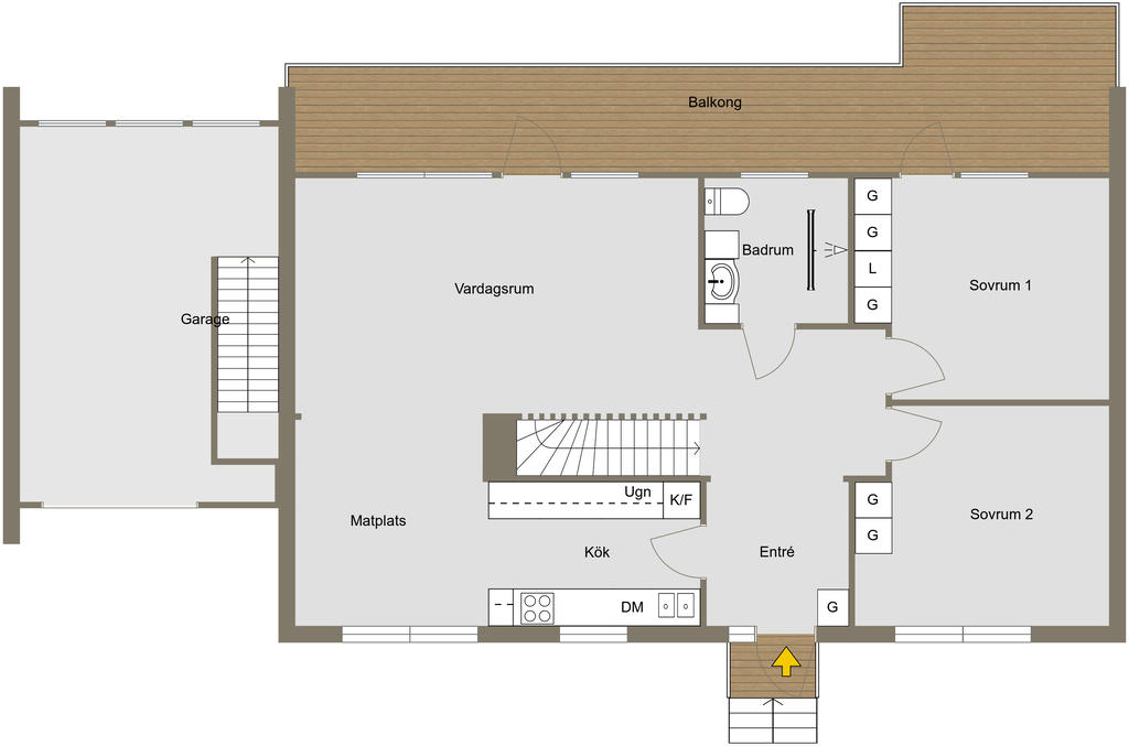 Planlösning, entréplan