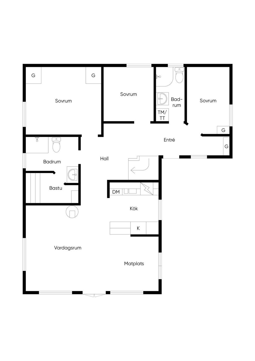Planlösning, entréplan 