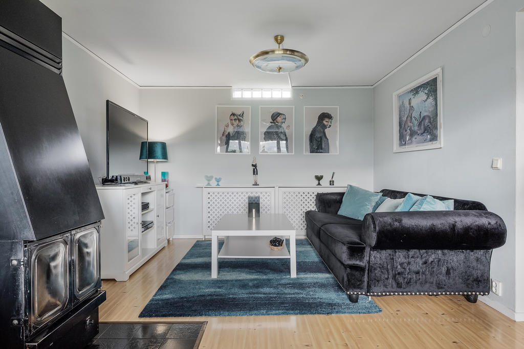 Allrum nedre plan med kamin