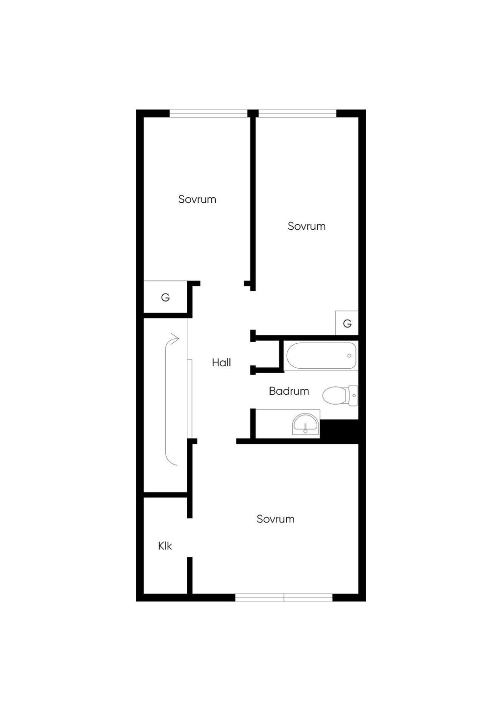 Planritning övre plan 