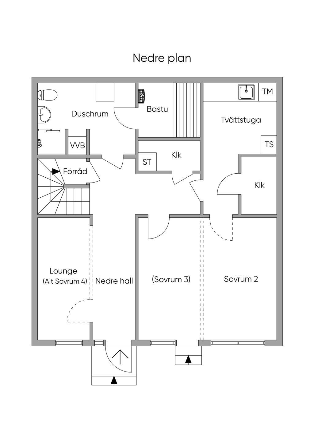 Nedre plan, skiss