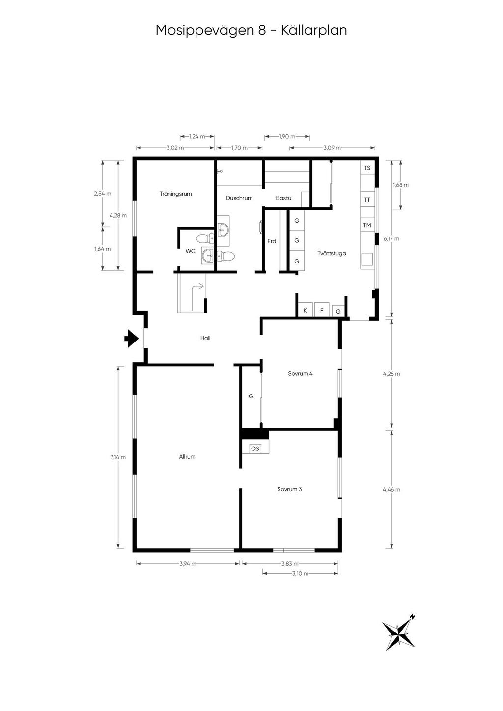 Planritning suterrängplan