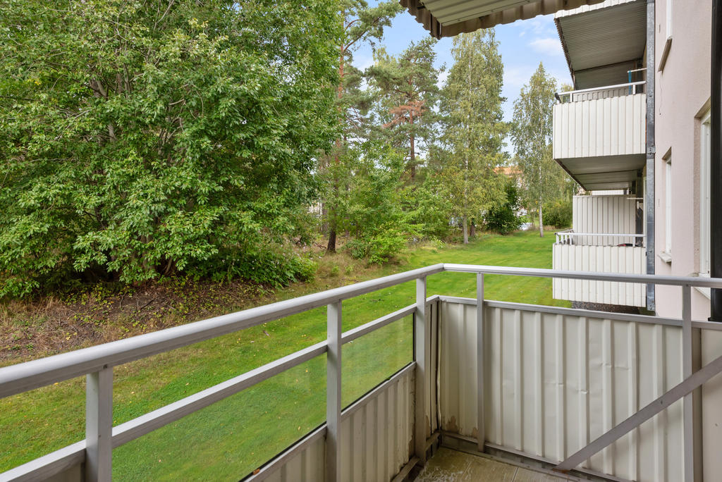 Skoglig utsikt från balkongen