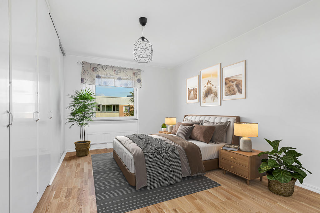 Denna bild är virtuellt stylad. Rummet har inga möbler i verkligheten.