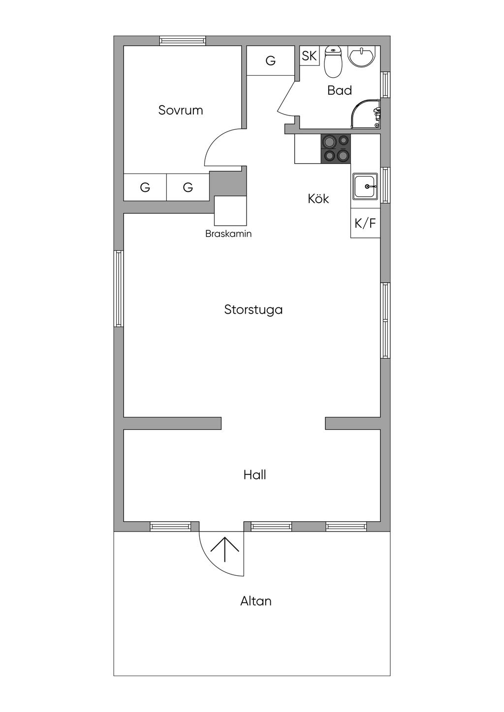 Planlösning Huvudbyggnad