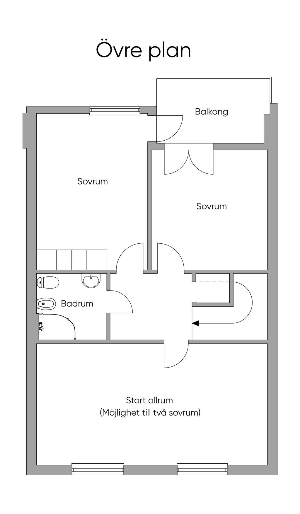 Planlösning övre plan
