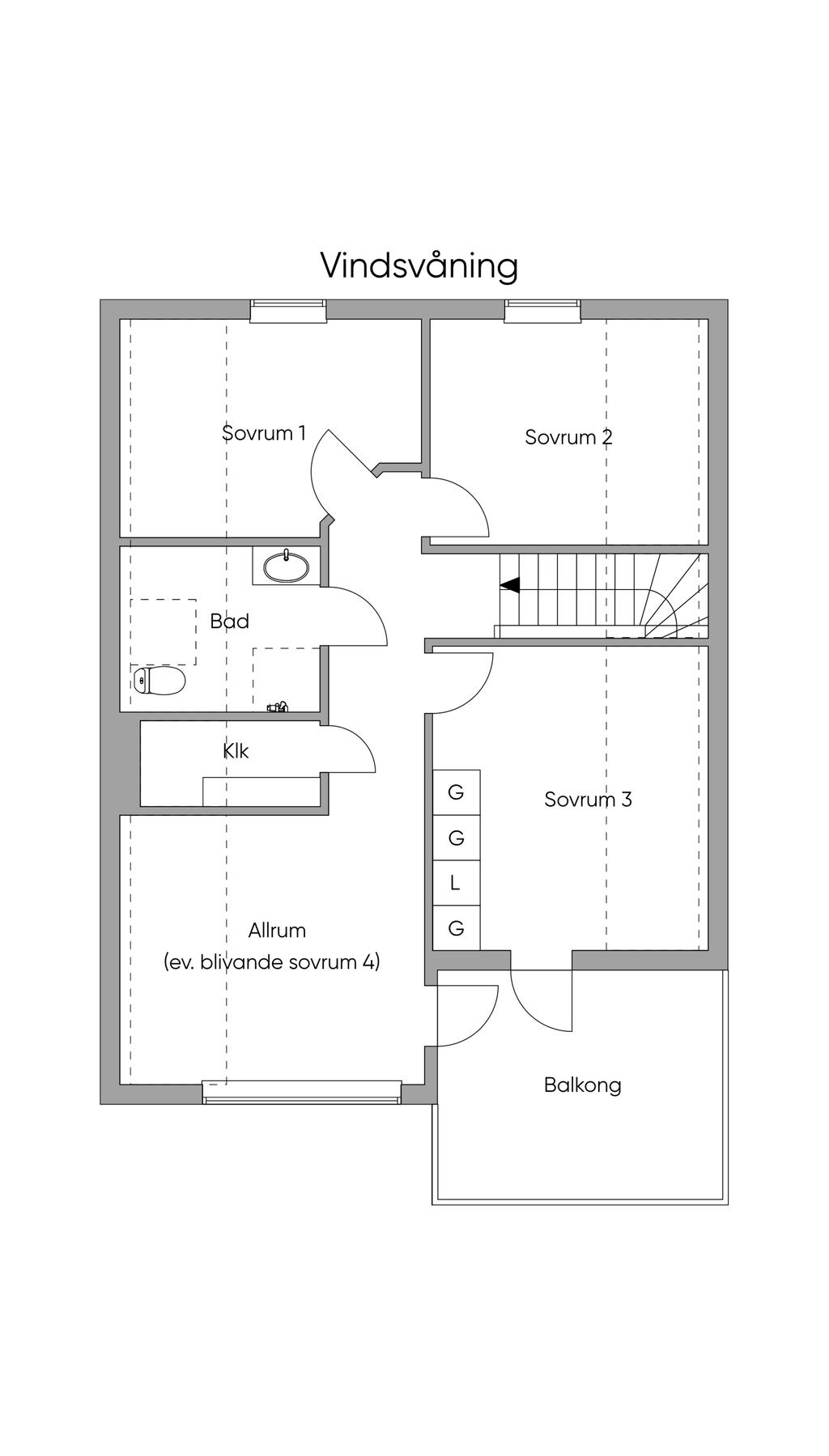 Planlösning övre plan 