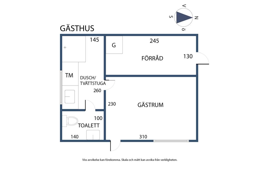 Planlösning, gäststuga 