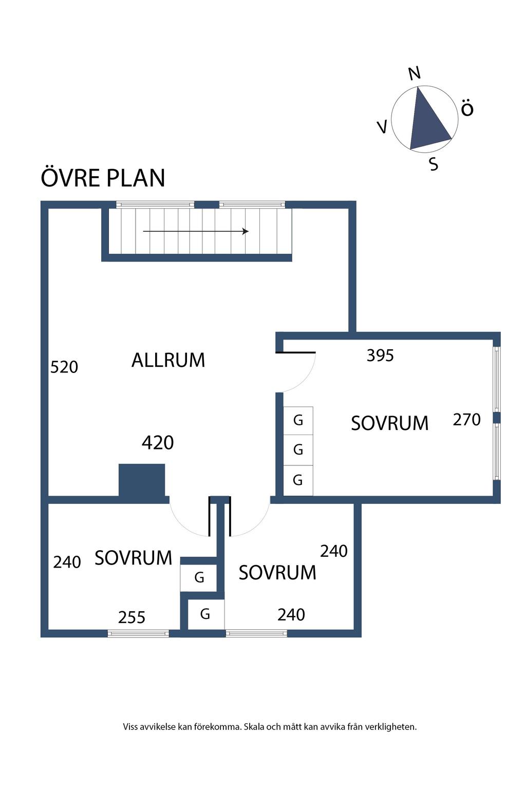 Planlösning, övre plan