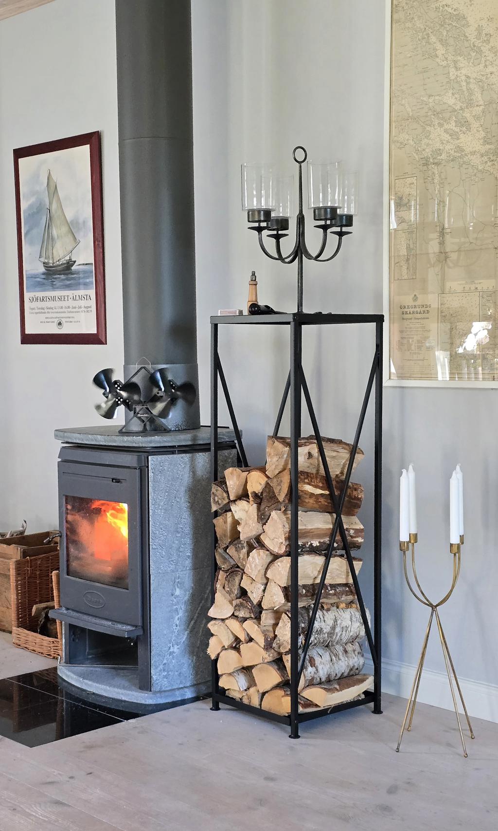 Braskamin med täljstenskassett