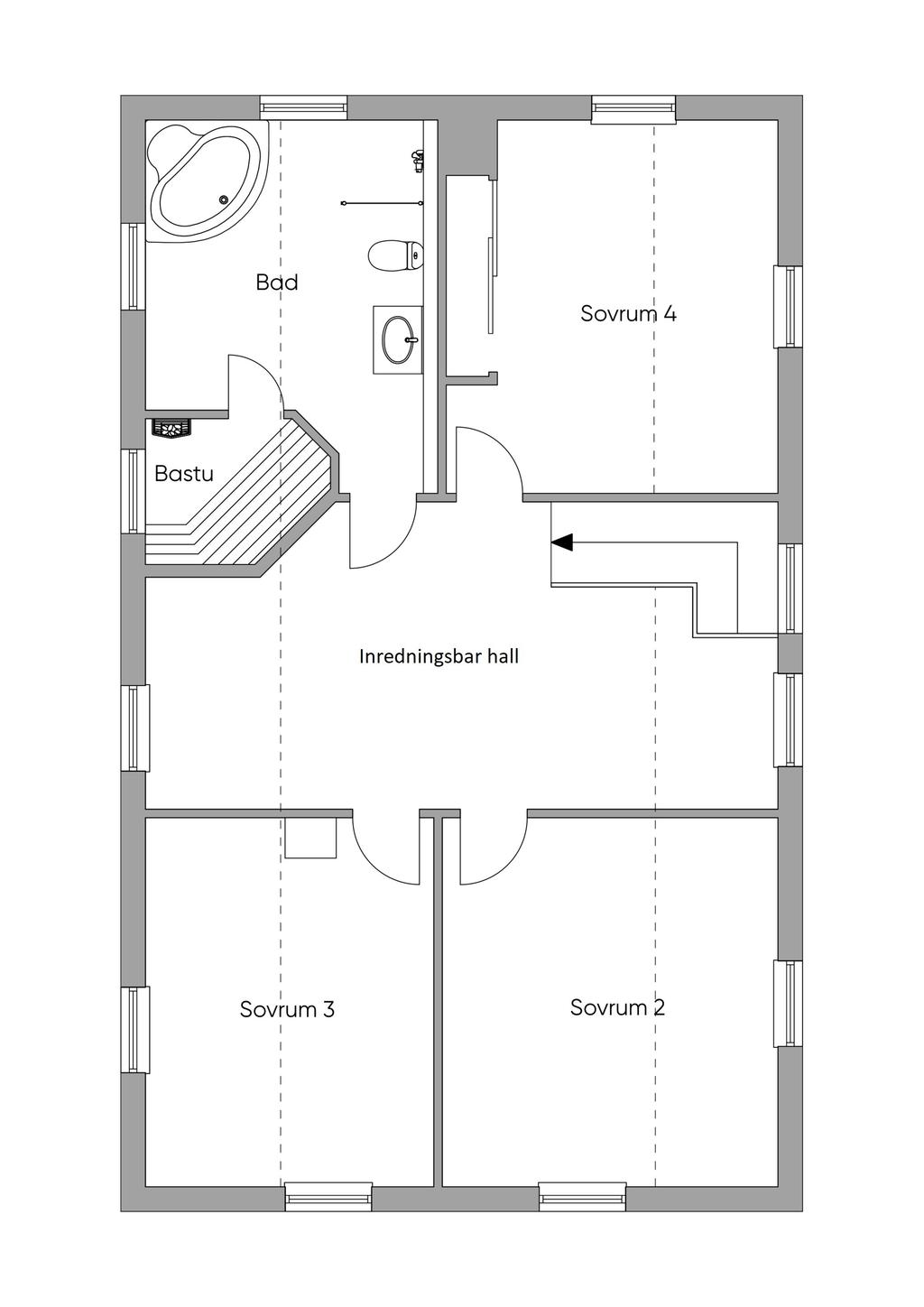 Planlösning övre plan