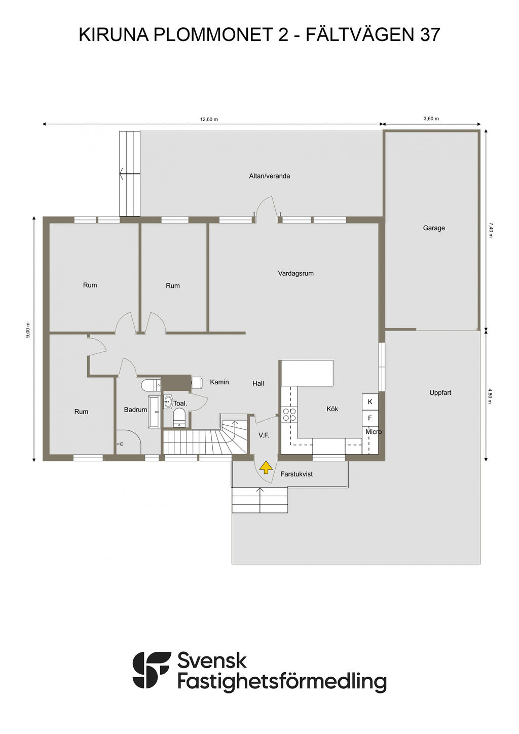 KIRUNA PLOMMONET 2 - FÄLTVÄGEN 37 - 2D - Ritning Entréplan