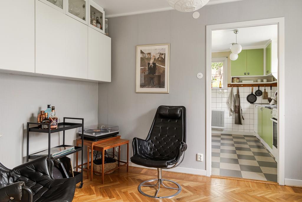 Rummet mellan kök och vardagsrum