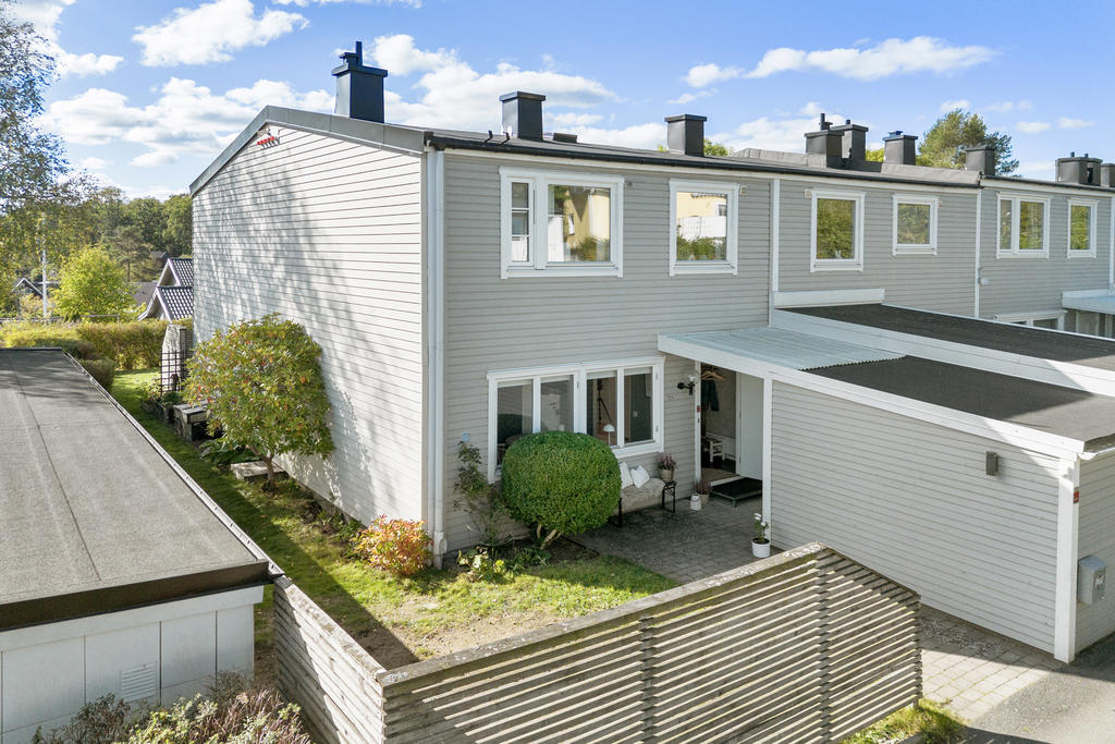 Hörnläge och längst bort i området ger fria vyer, mindre vägljud samt extra villakänsla!